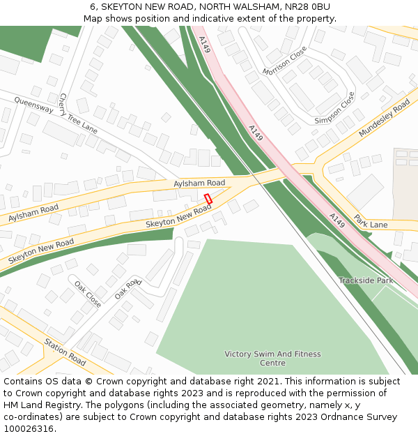 6, SKEYTON NEW ROAD, NORTH WALSHAM, NR28 0BU: Location map and indicative extent of plot