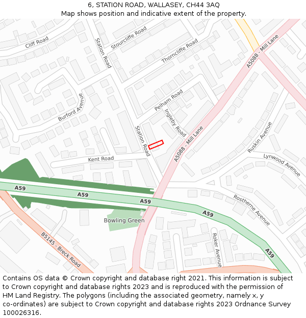 6, STATION ROAD, WALLASEY, CH44 3AQ: Location map and indicative extent of plot
