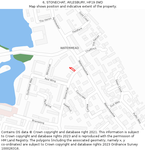 6, STONECHAT, AYLESBURY, HP19 0WD: Location map and indicative extent of plot