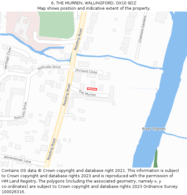 6, THE MURREN, WALLINGFORD, OX10 9DZ: Location map and indicative extent of plot