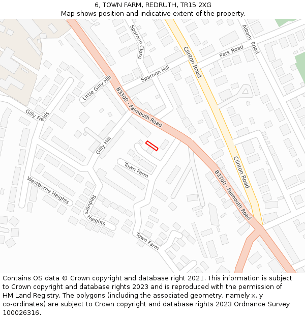 6, TOWN FARM, REDRUTH, TR15 2XG: Location map and indicative extent of plot