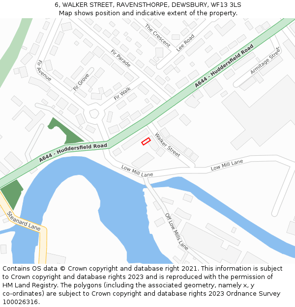 6, WALKER STREET, RAVENSTHORPE, DEWSBURY, WF13 3LS: Location map and indicative extent of plot