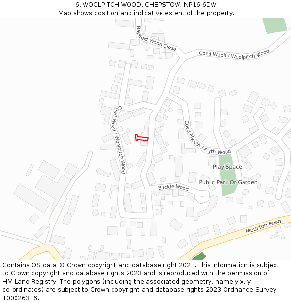 6, WOOLPITCH WOOD, CHEPSTOW, NP16 6DW: Location map and indicative extent of plot