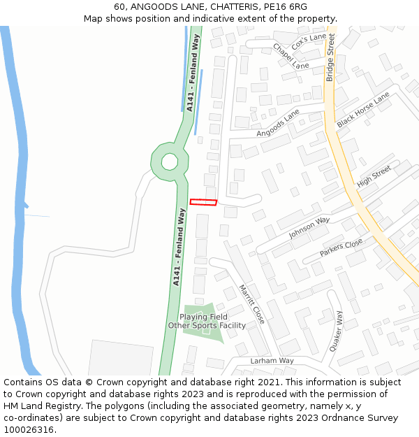 60, ANGOODS LANE, CHATTERIS, PE16 6RG: Location map and indicative extent of plot