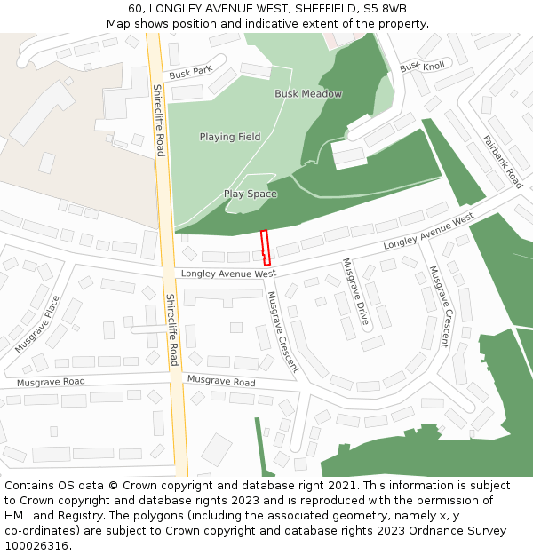 60, LONGLEY AVENUE WEST, SHEFFIELD, S5 8WB: Location map and indicative extent of plot