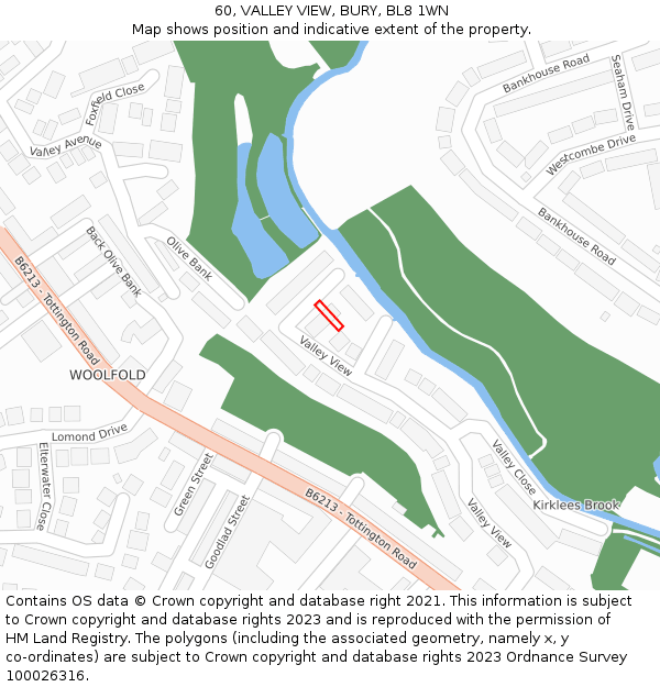 60, VALLEY VIEW, BURY, BL8 1WN: Location map and indicative extent of plot