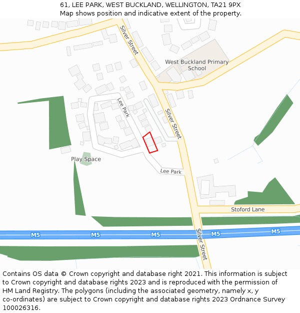 61, LEE PARK, WEST BUCKLAND, WELLINGTON, TA21 9PX: Location map and indicative extent of plot