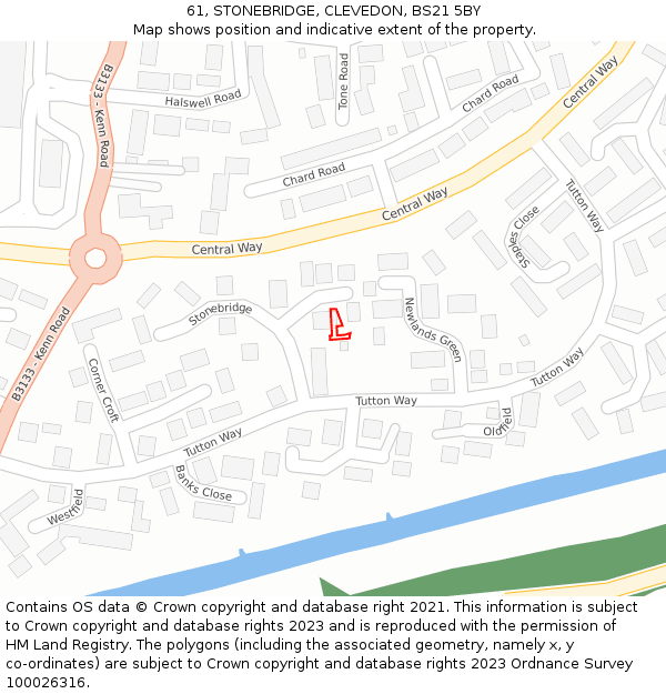 61, STONEBRIDGE, CLEVEDON, BS21 5BY: Location map and indicative extent of plot
