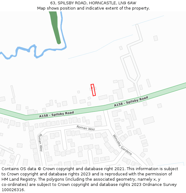 63, SPILSBY ROAD, HORNCASTLE, LN9 6AW: Location map and indicative extent of plot