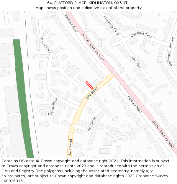 64, FLATFORD PLACE, KIDLINGTON, OX5 1TH: Location map and indicative extent of plot