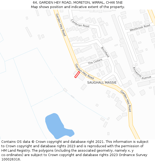 64, GARDEN HEY ROAD, MORETON, WIRRAL, CH46 5NE: Location map and indicative extent of plot