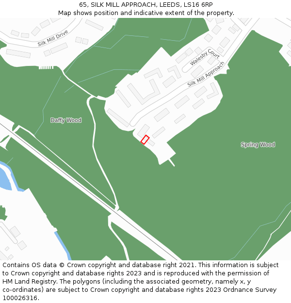 65, SILK MILL APPROACH, LEEDS, LS16 6RP: Location map and indicative extent of plot
