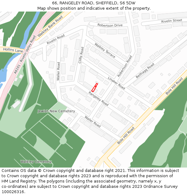 66, RANGELEY ROAD, SHEFFIELD, S6 5DW: Location map and indicative extent of plot