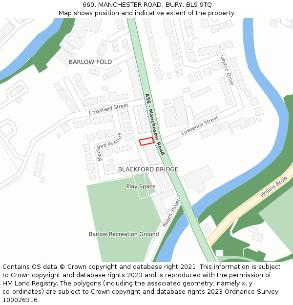 660, MANCHESTER ROAD, BURY, BL9 9TQ: Location map and indicative extent of plot