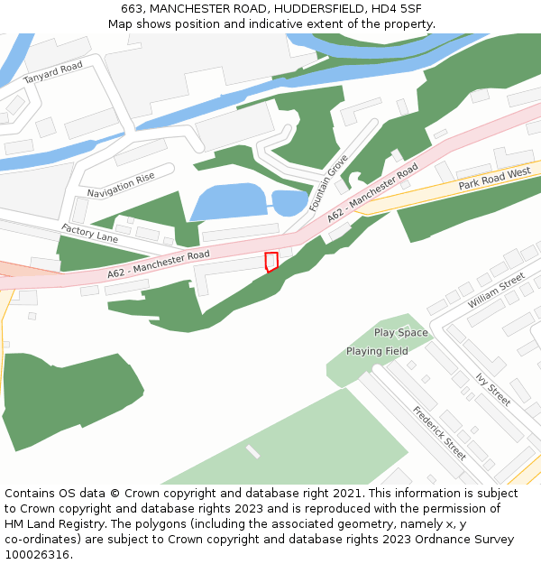 663, MANCHESTER ROAD, HUDDERSFIELD, HD4 5SF: Location map and indicative extent of plot