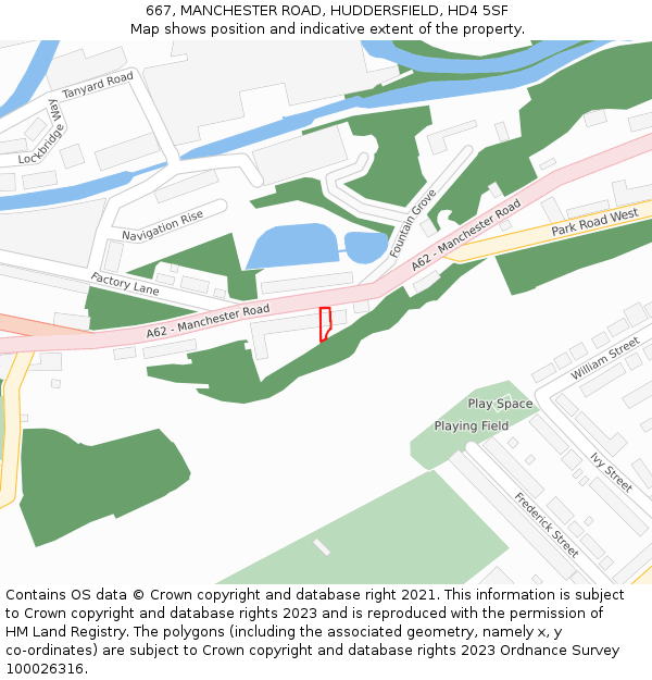 667, MANCHESTER ROAD, HUDDERSFIELD, HD4 5SF: Location map and indicative extent of plot