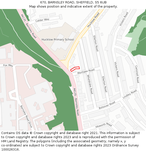 670, BARNSLEY ROAD, SHEFFIELD, S5 6UB: Location map and indicative extent of plot
