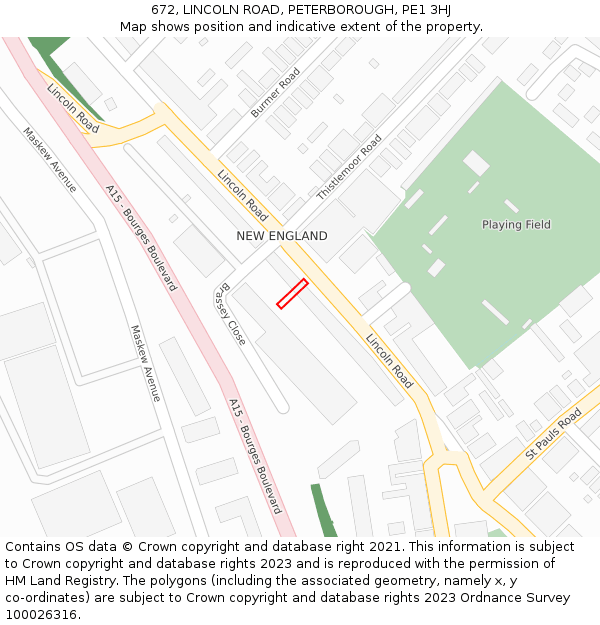 672, LINCOLN ROAD, PETERBOROUGH, PE1 3HJ: Location map and indicative extent of plot