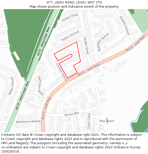 677, LEIGH ROAD, LEIGH, WN7 1TN: Location map and indicative extent of plot