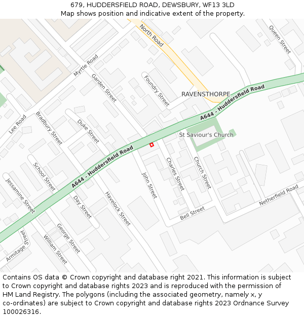 679, HUDDERSFIELD ROAD, DEWSBURY, WF13 3LD: Location map and indicative extent of plot