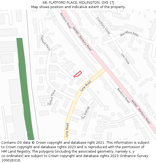 68, FLATFORD PLACE, KIDLINGTON, OX5 1TJ: Location map and indicative extent of plot