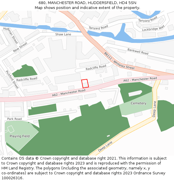 680, MANCHESTER ROAD, HUDDERSFIELD, HD4 5SN: Location map and indicative extent of plot