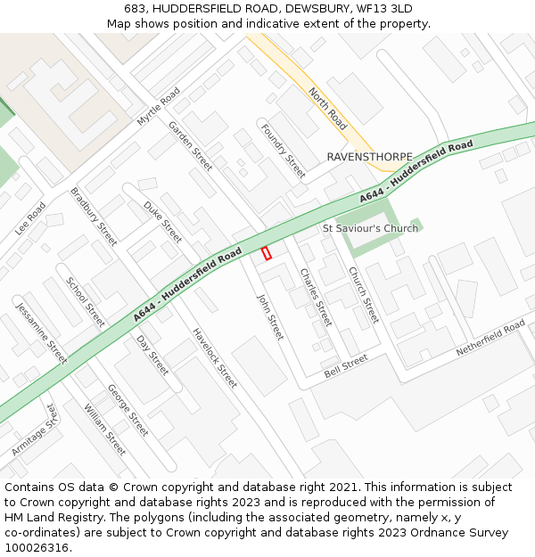 683, HUDDERSFIELD ROAD, DEWSBURY, WF13 3LD: Location map and indicative extent of plot