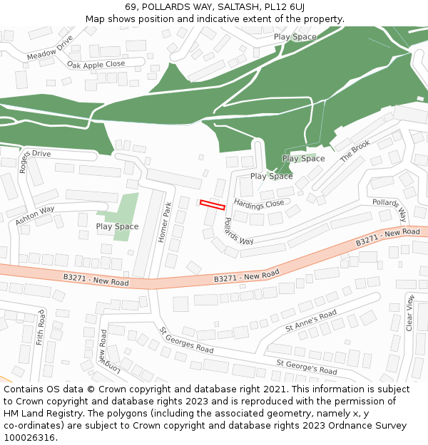 69, POLLARDS WAY, SALTASH, PL12 6UJ: Location map and indicative extent of plot