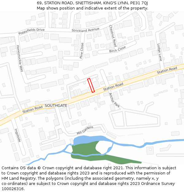 69, STATION ROAD, SNETTISHAM, KING'S LYNN, PE31 7QJ: Location map and indicative extent of plot