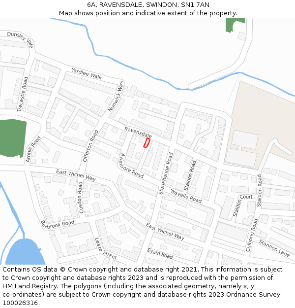 6A, RAVENSDALE, SWINDON, SN1 7AN: Location map and indicative extent of plot