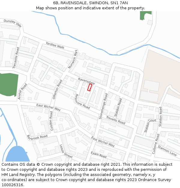 6B, RAVENSDALE, SWINDON, SN1 7AN: Location map and indicative extent of plot