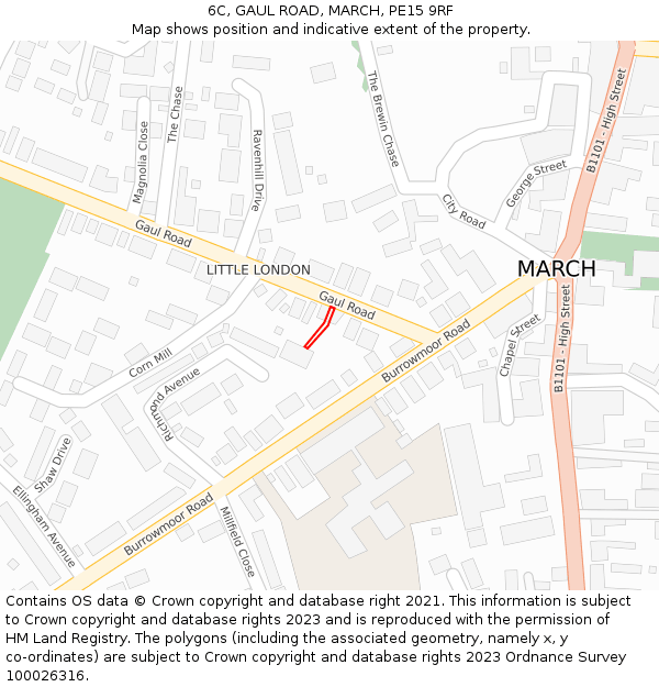 6C, GAUL ROAD, MARCH, PE15 9RF: Location map and indicative extent of plot