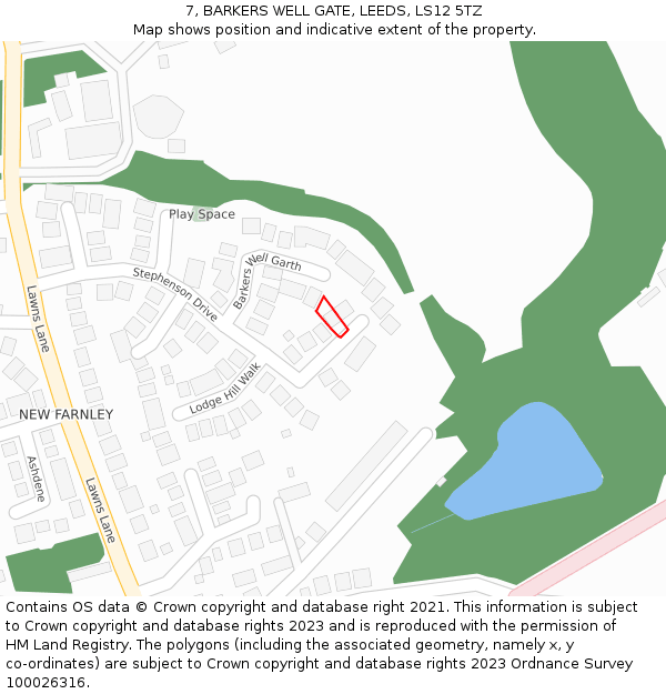 7, BARKERS WELL GATE, LEEDS, LS12 5TZ: Location map and indicative extent of plot