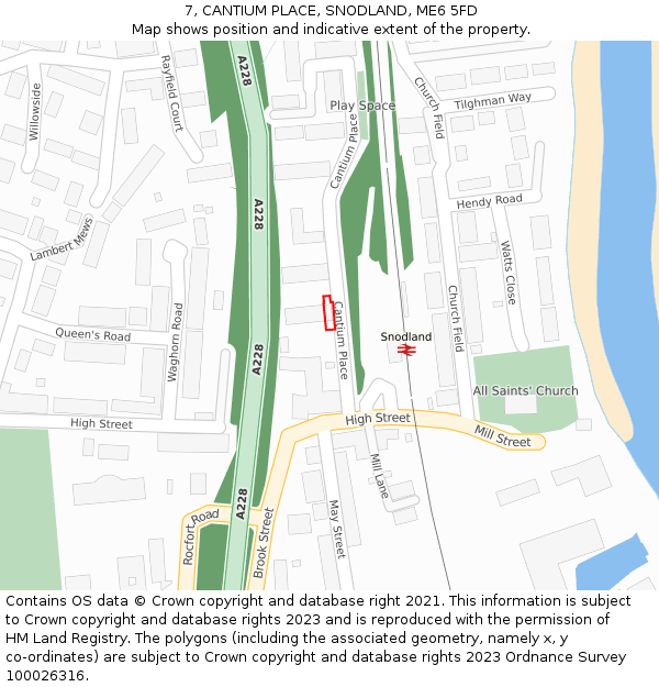7, CANTIUM PLACE, SNODLAND, ME6 5FD: Location map and indicative extent of plot