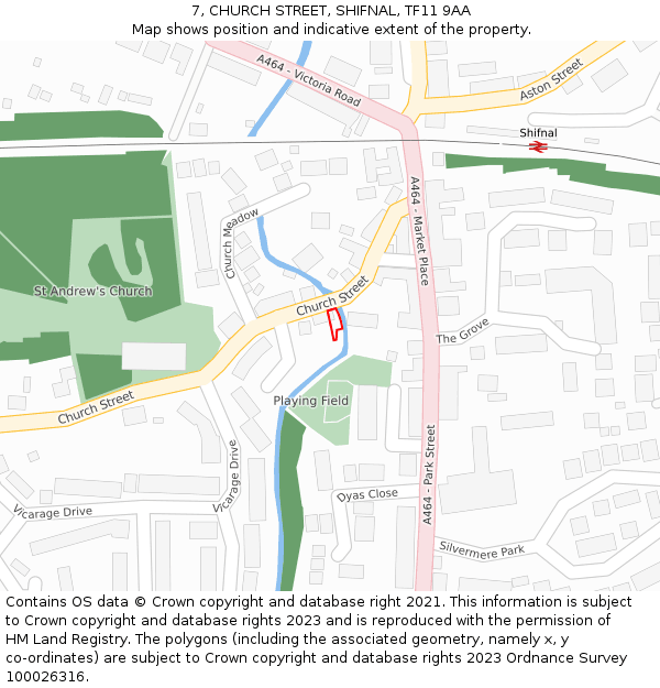 7, CHURCH STREET, SHIFNAL, TF11 9AA: Location map and indicative extent of plot