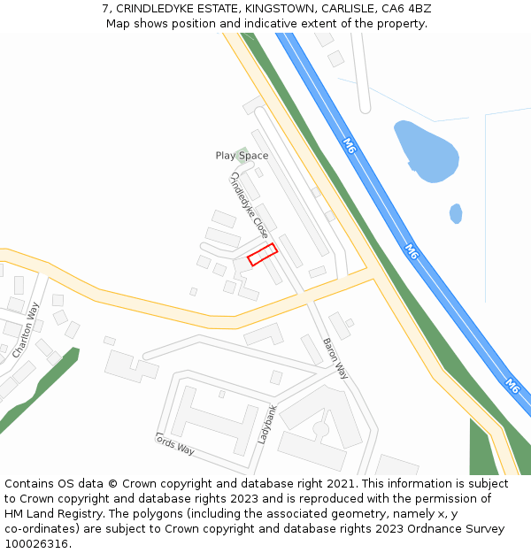 7, CRINDLEDYKE ESTATE, KINGSTOWN, CARLISLE, CA6 4BZ: Location map and indicative extent of plot
