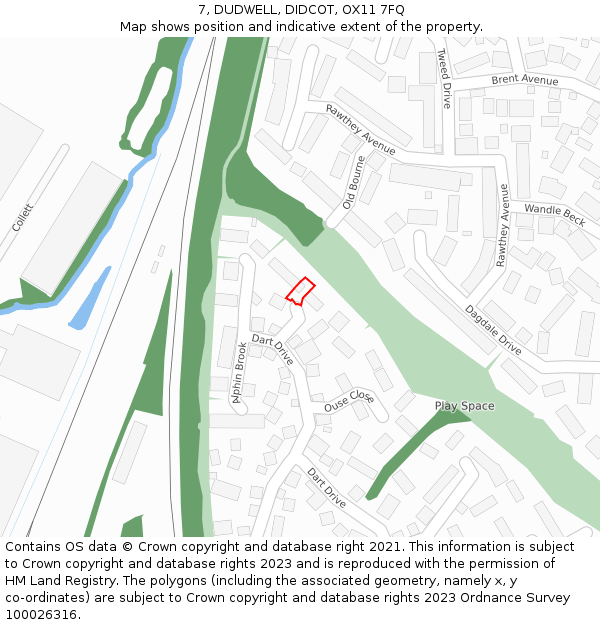 7, DUDWELL, DIDCOT, OX11 7FQ: Location map and indicative extent of plot