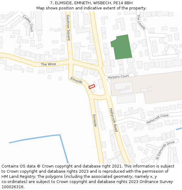 7, ELMSIDE, EMNETH, WISBECH, PE14 8BH: Location map and indicative extent of plot