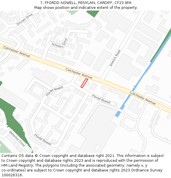 7, FFORDD NOWELL, PENYLAN, CARDIFF, CF23 9FA: Location map and indicative extent of plot