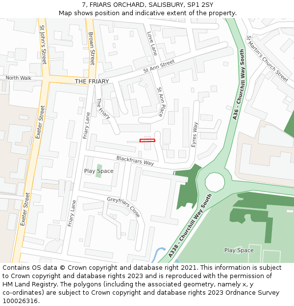 7, FRIARS ORCHARD, SALISBURY, SP1 2SY: Location map and indicative extent of plot