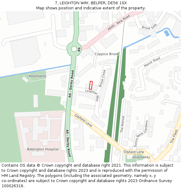7, LEIGHTON WAY, BELPER, DE56 1SX: Location map and indicative extent of plot