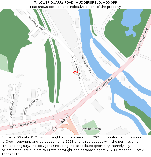 7, LOWER QUARRY ROAD, HUDDERSFIELD, HD5 0RR: Location map and indicative extent of plot