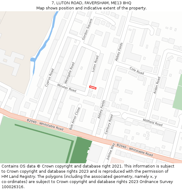 7, LUTON ROAD, FAVERSHAM, ME13 8HQ: Location map and indicative extent of plot