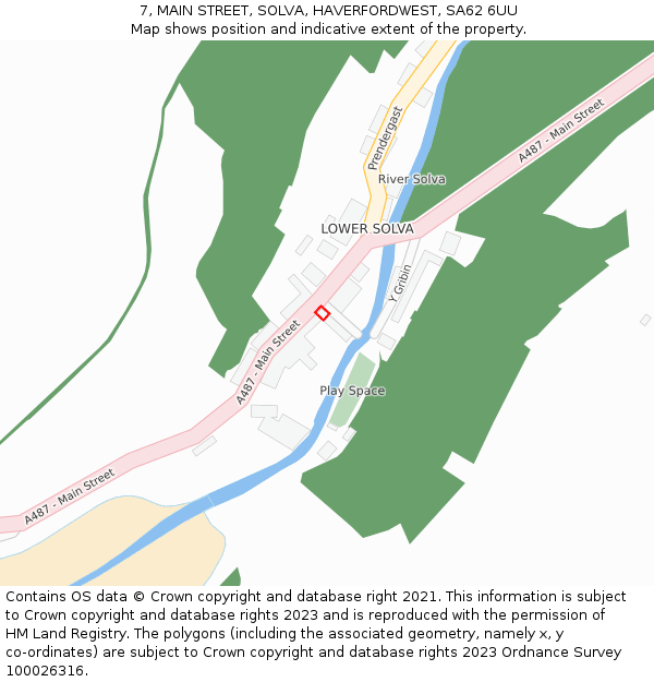 7, MAIN STREET, SOLVA, HAVERFORDWEST, SA62 6UU: Location map and indicative extent of plot