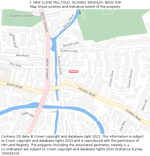 7, NEW CLOSE MILL FOLD, SILSDEN, KEIGHLEY, BD20 0HP: Location map and indicative extent of plot
