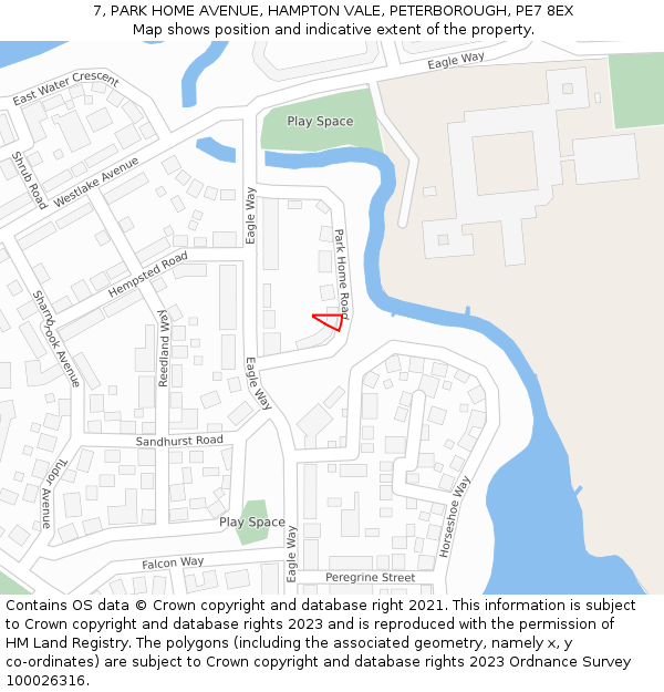 7, PARK HOME AVENUE, HAMPTON VALE, PETERBOROUGH, PE7 8EX: Location map and indicative extent of plot