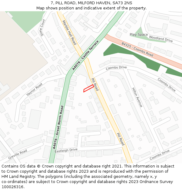 7, PILL ROAD, MILFORD HAVEN, SA73 2NS: Location map and indicative extent of plot
