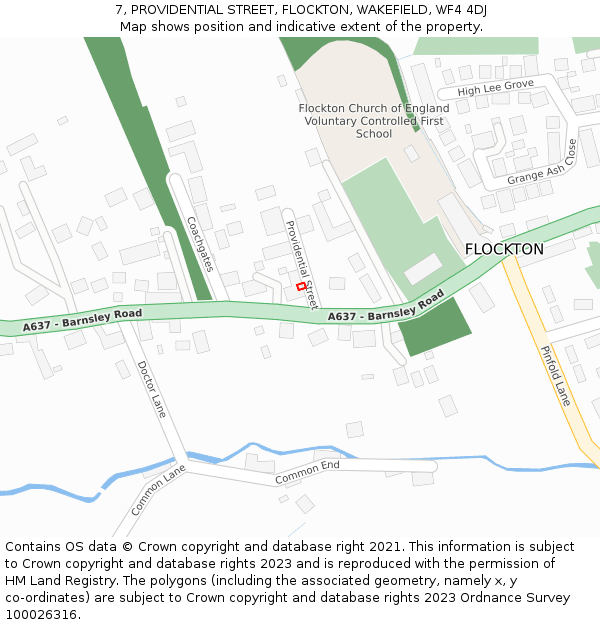 7, PROVIDENTIAL STREET, FLOCKTON, WAKEFIELD, WF4 4DJ: Location map and indicative extent of plot