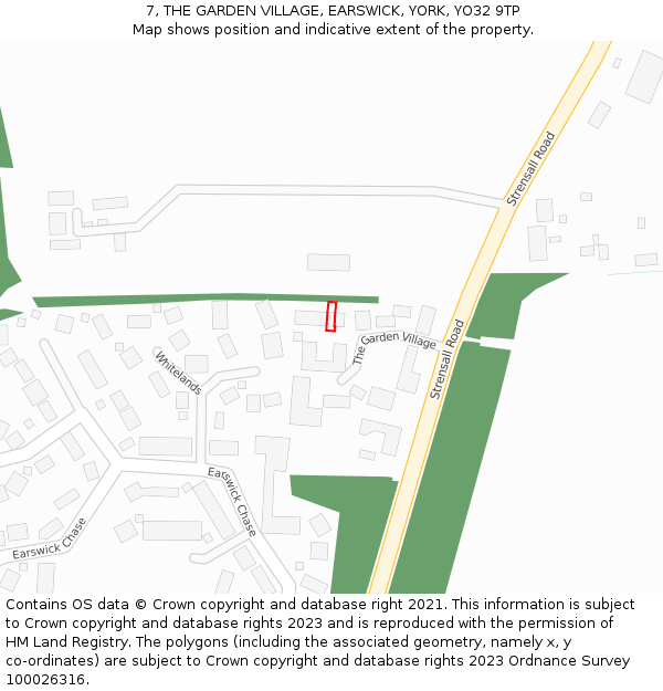 7, THE GARDEN VILLAGE, EARSWICK, YORK, YO32 9TP: Location map and indicative extent of plot