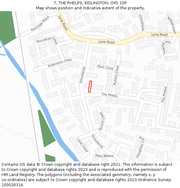 7, THE PHELPS, KIDLINGTON, OX5 1SP: Location map and indicative extent of plot